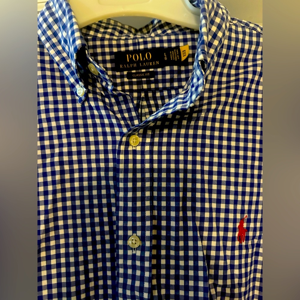 Polo by Ralph Lauren Blue Checkered Men's Shirt